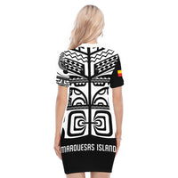 Marquesas Islands Tiki Polo Dress Marquesan Tattoo LT13 - Polynesian Pride