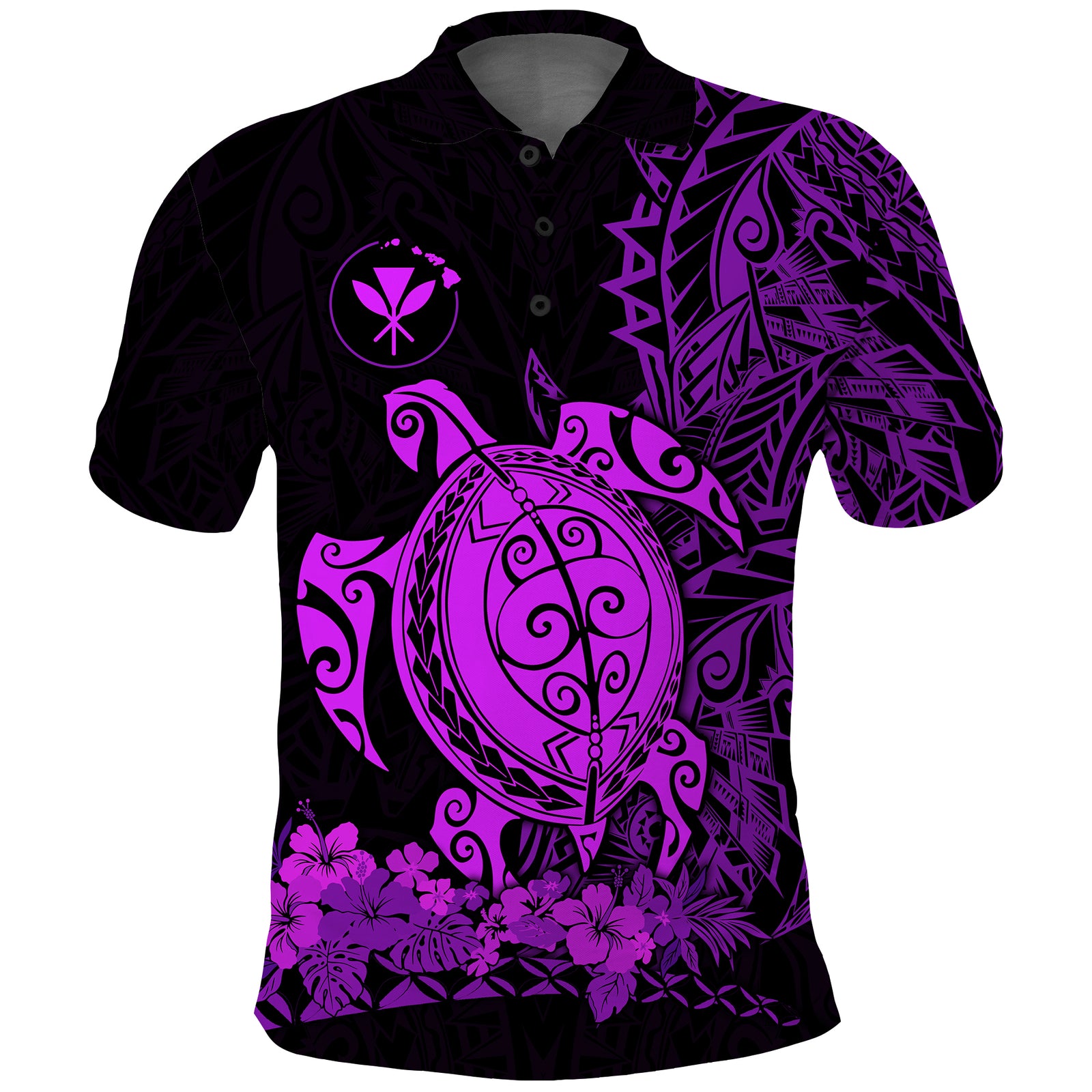 Hawaii Polynesian Polo Shirt Purple Sea Turtles Hawaiian LT13 Unisex Purple - Polynesian Pride