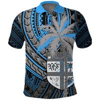 Newest Fiji Polo Shirt Mix Coconut LT13 Unisex Blue - Polynesian Pride
