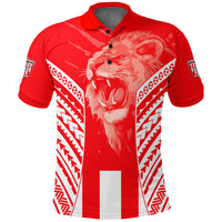 Custom LABASA Football Polo Shirt Strong Lion Of Fiji Custom Text and Number LT13 - Polynesian Pride