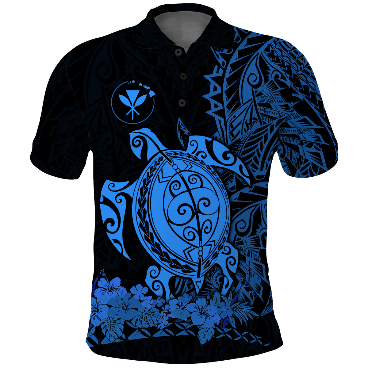 Hawaii Polynesian Polo Shirt Blue Sea Turtles Hawaiian LT13 Unisex Blue - Polynesian Pride
