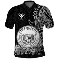 Custom Hawaiian Polynesian Polo Shirt White Seal of Hawaii LT13 - Polynesian Pride