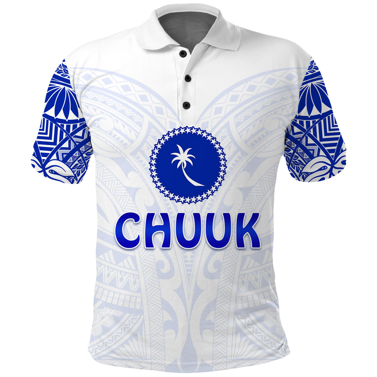 Chuuk Polo Shirt Micronesia Simple Pattern White LT13 Unisex White - Polynesian Pride