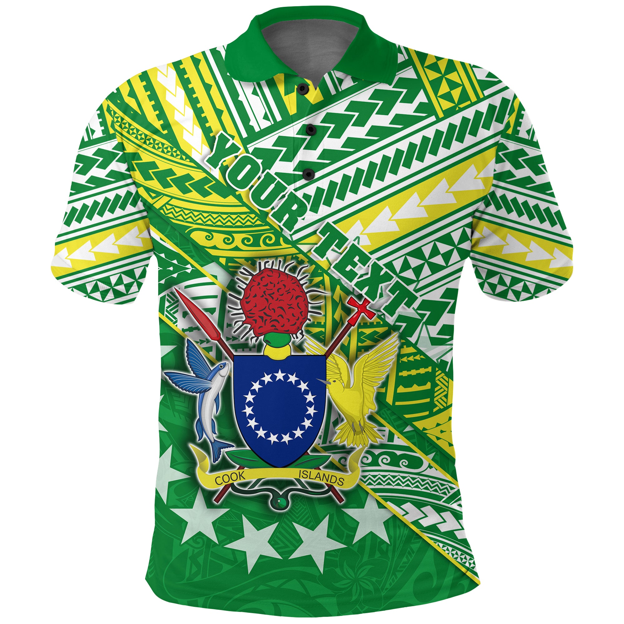 Custom Cook Islands Rugby Polo Shirt New Breathable LT13 Unisex Green - Polynesian Pride