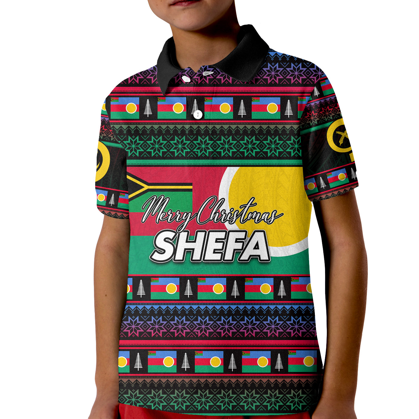 Shefa Province Polo Shirt KID Of Vanuatu Christmas LT6 Unisex Red - Polynesian Pride