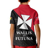 Sigave Chiefdom Wallis et Futuna Polo Shirt KID Polynesian Pattern and Flag LT13 - Polynesian Pride