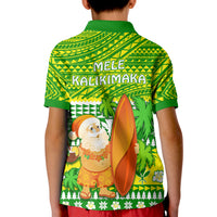 Hawaii Christmas Polo Shirt KID Polynesian Mele Kalikimaka Santa Claus LT13 - Polynesian Pride