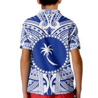 (Custom Personalised) Chuuk Flag Polo Shirt KID Micronesia Style Blue LT13 - Polynesian Pride