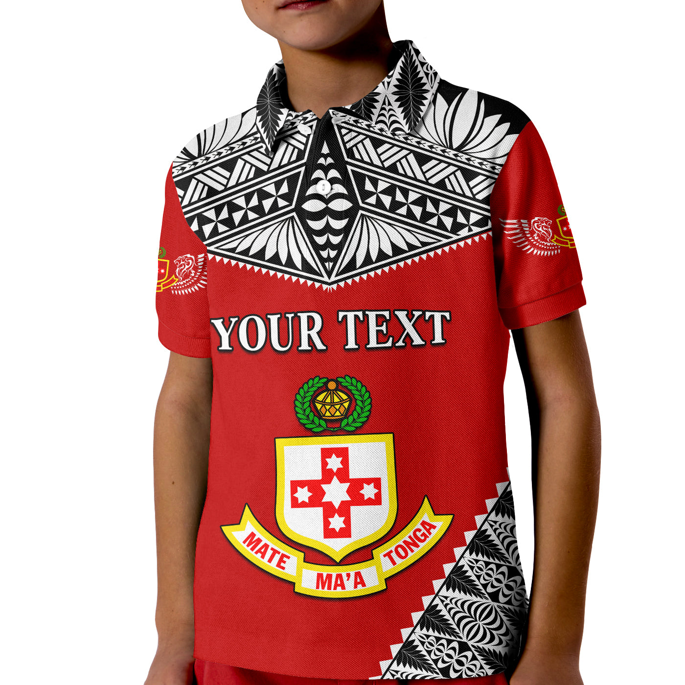 (Custom Personalised) Kolisi Tonga Polo Shirt KID College 'Atele Mate Ma'a Tonga LT13 Unisex Red - Polynesian Pride