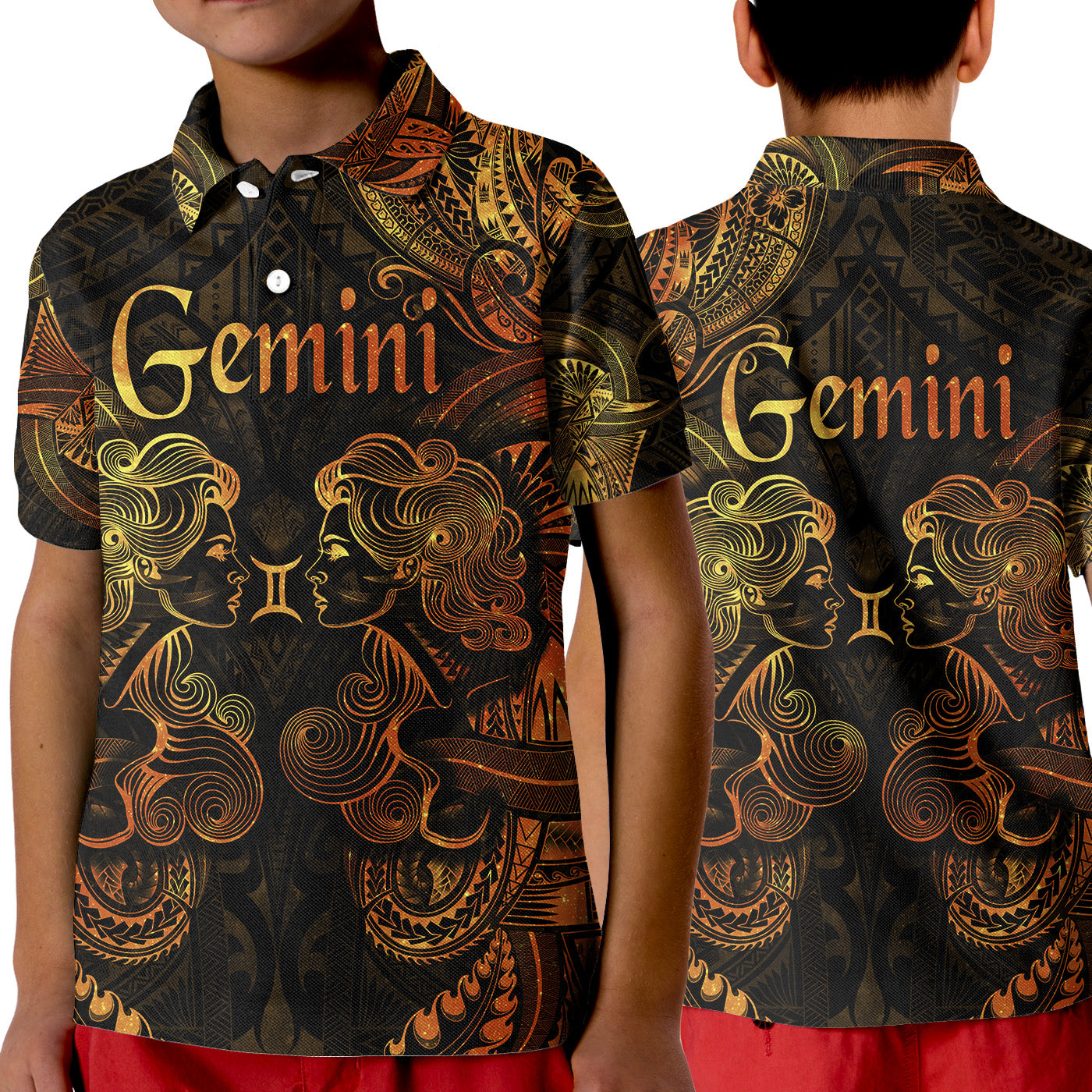 Taurus Zodiac Polynesian Polo Shirt KID Unique Style - Gold LT8 Unisex Gold - Polynesian Pride