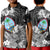 Guam Polynesian Polo Shirt KID Tropical Flowers - Black LT8 - Polynesian Pride