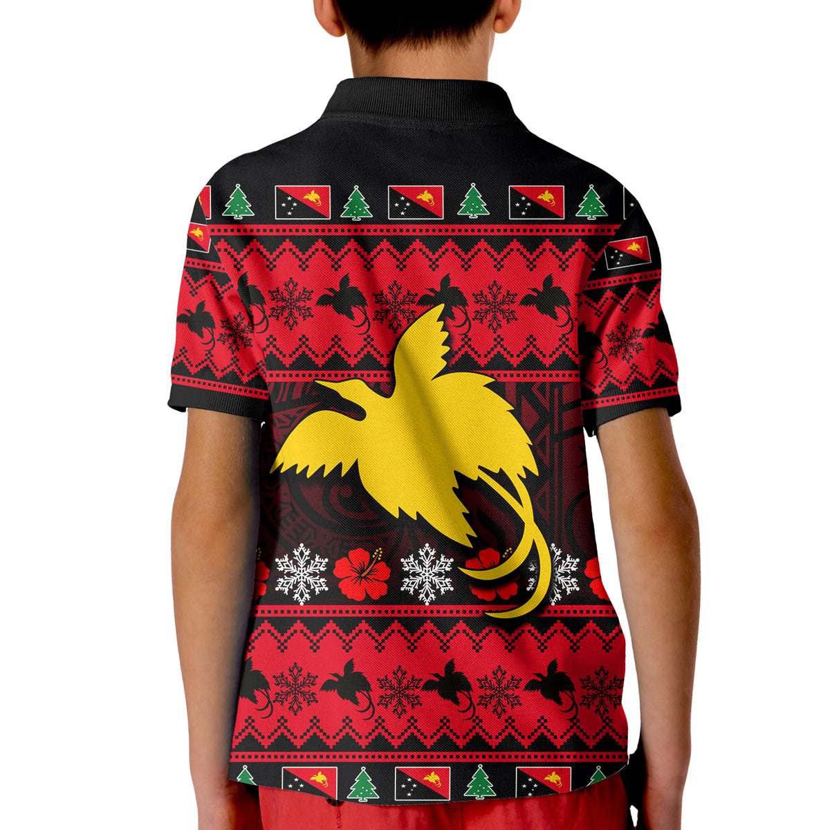Papua New Guinea Christmas Polo Shirt KID LT6 - Polynesian Pride