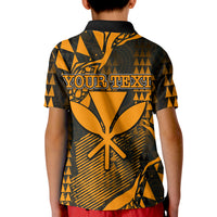 (Custom Personalised) Hawaii Kanaka Map Polo Shirt KID Orange Style LT6 - Polynesian Pride