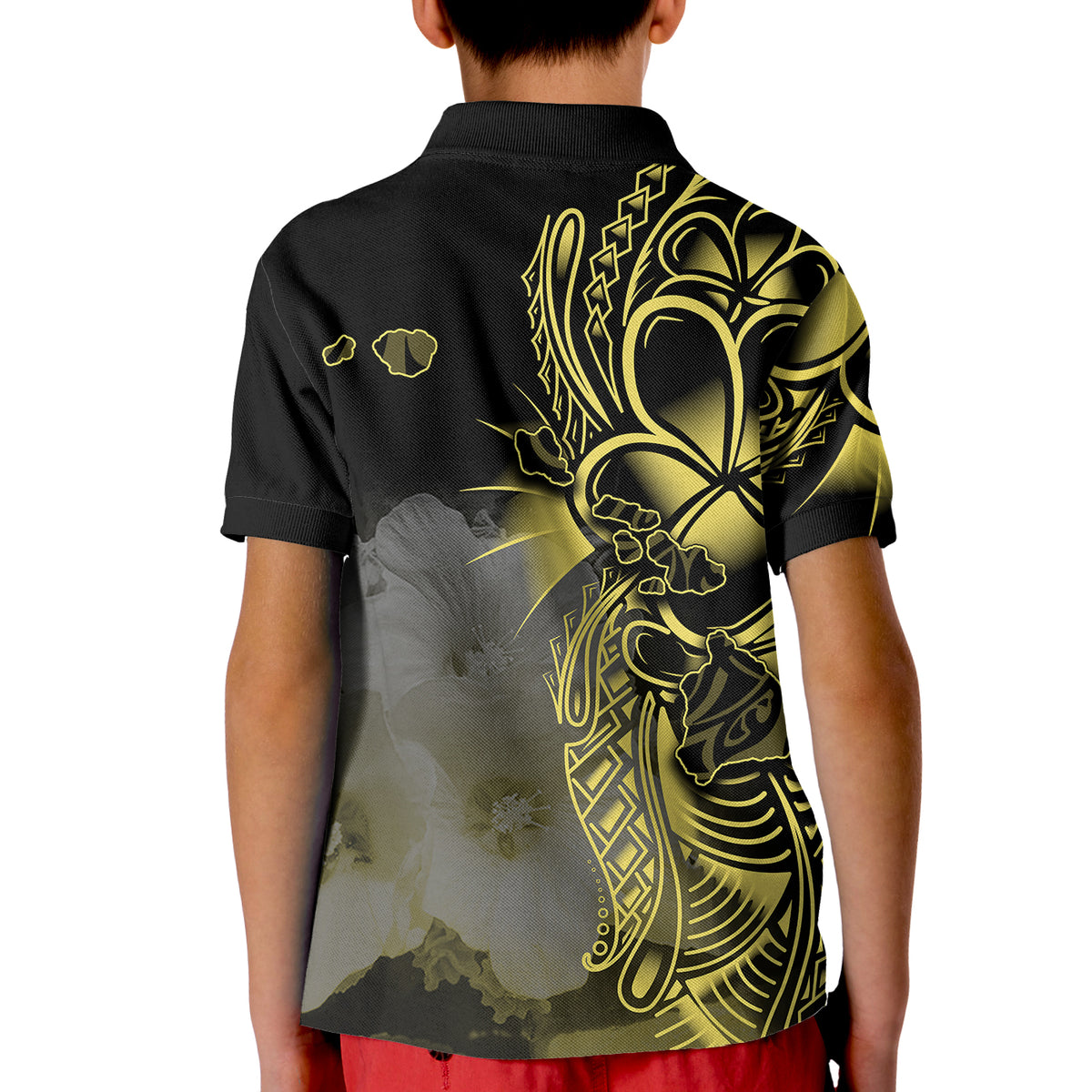 Hawaiian Islands Polo Shirt KID Oahu Map LT6 - Polynesian Pride