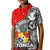 (Custom Personalised) Tonga Hook Tattoo Polo Shirt KID White LT6 Unisex Red - Polynesian Pride