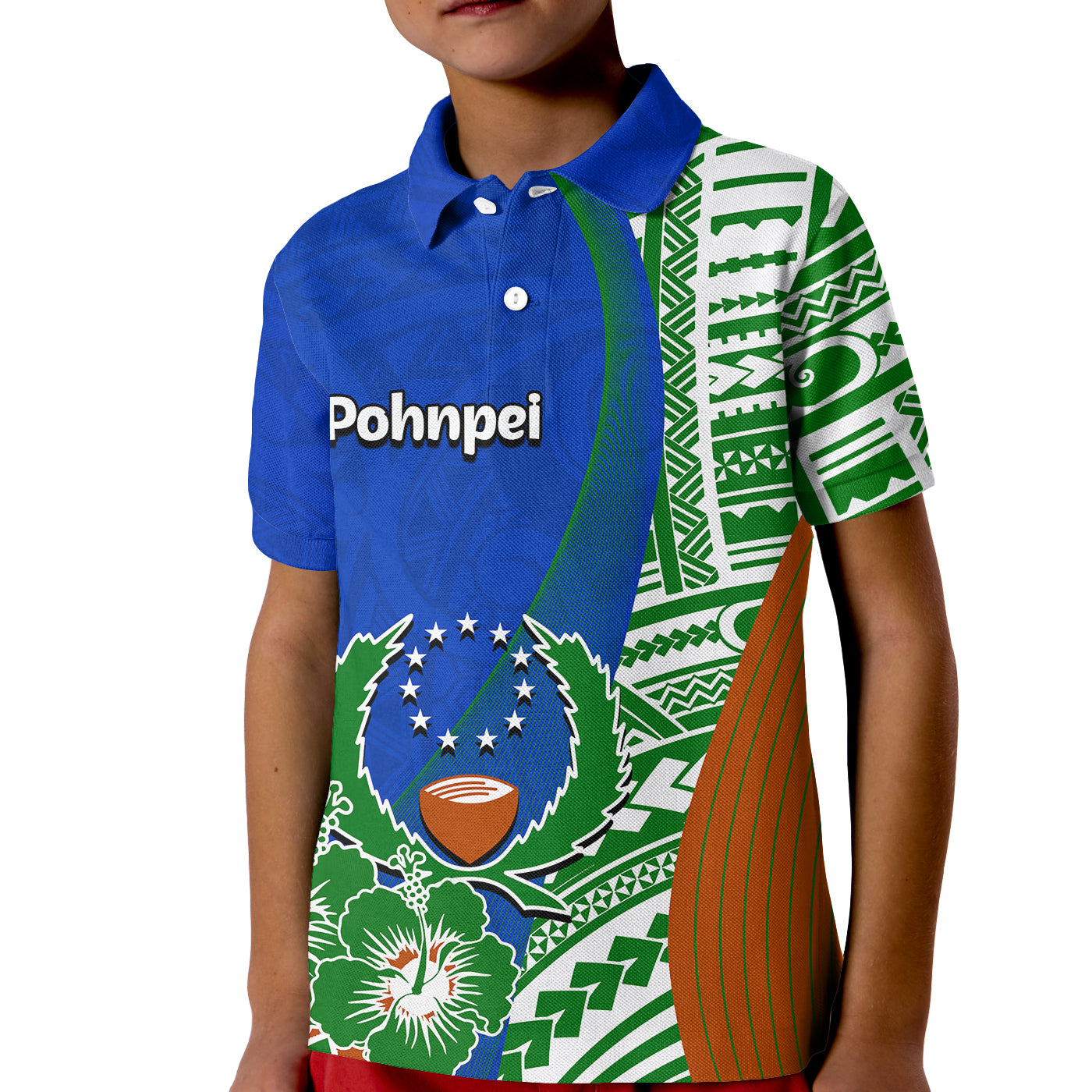 (Custom Personalised) Pohnpei Of Micronesia Polo Shirt KID Vibe Style LT6 Unisex Blue - Polynesian Pride