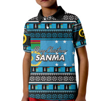 Sanma Province Polo Shirt KID Of Vanuatu Christmas LT6 Unisex Blue - Polynesian Pride