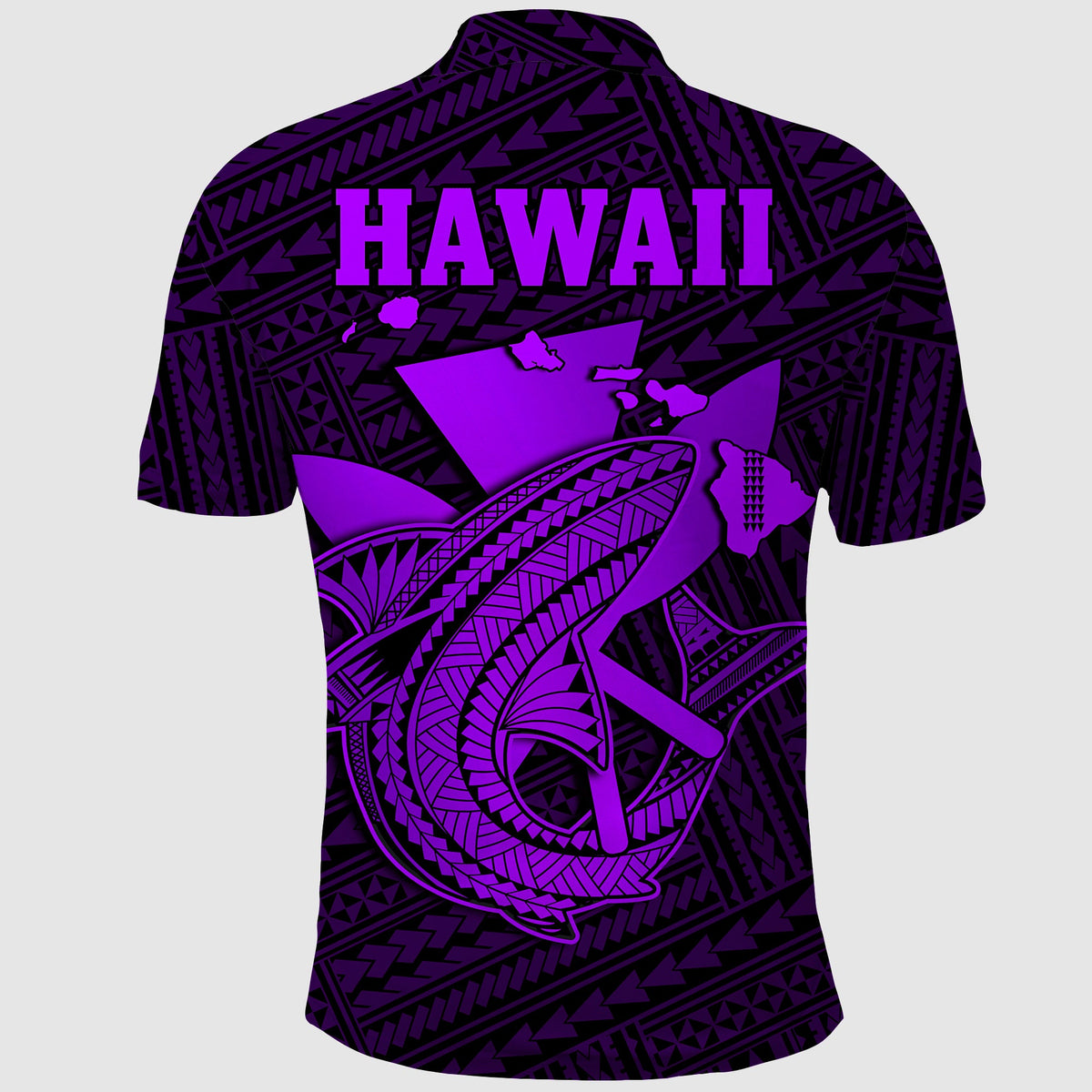 Custom Hawaii Polo Shirt Kakau Kanaka Maoli Combine Polynesian Shark Ver.05 LT14 - Polynesian Pride