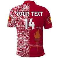 (Custom Text and Number) Beulah Tonga College Polo Shirt Class Of Year Tongan Ngatu Pattern LT14 - Polynesian Pride