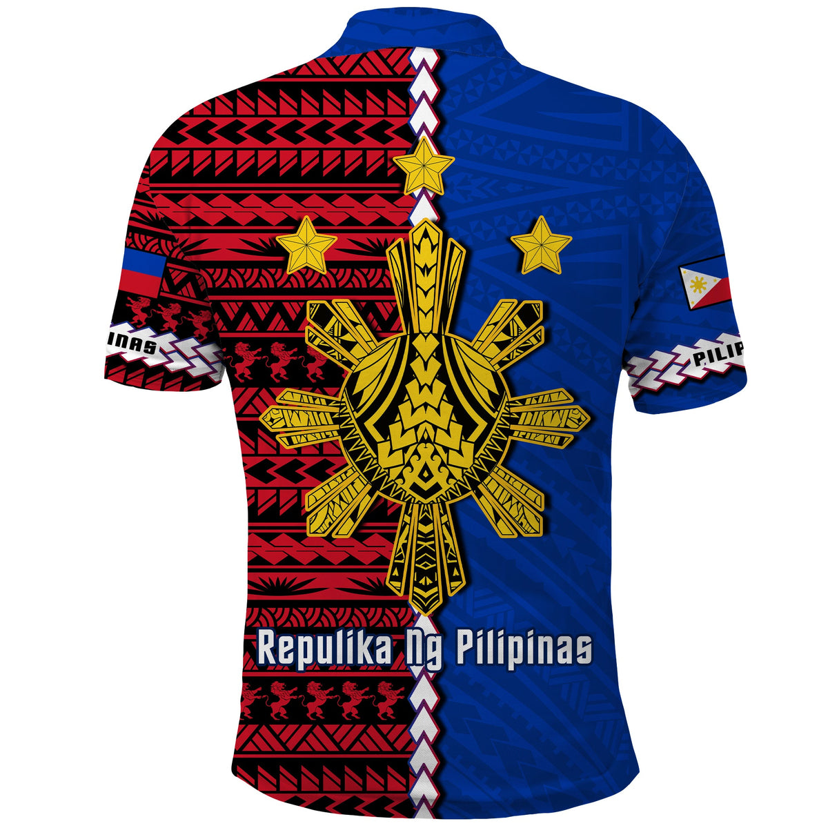 Custom Philippines Polo Shirt Pilipinas Sun Mix Polynesian Pattern LT14 - Polynesian Pride