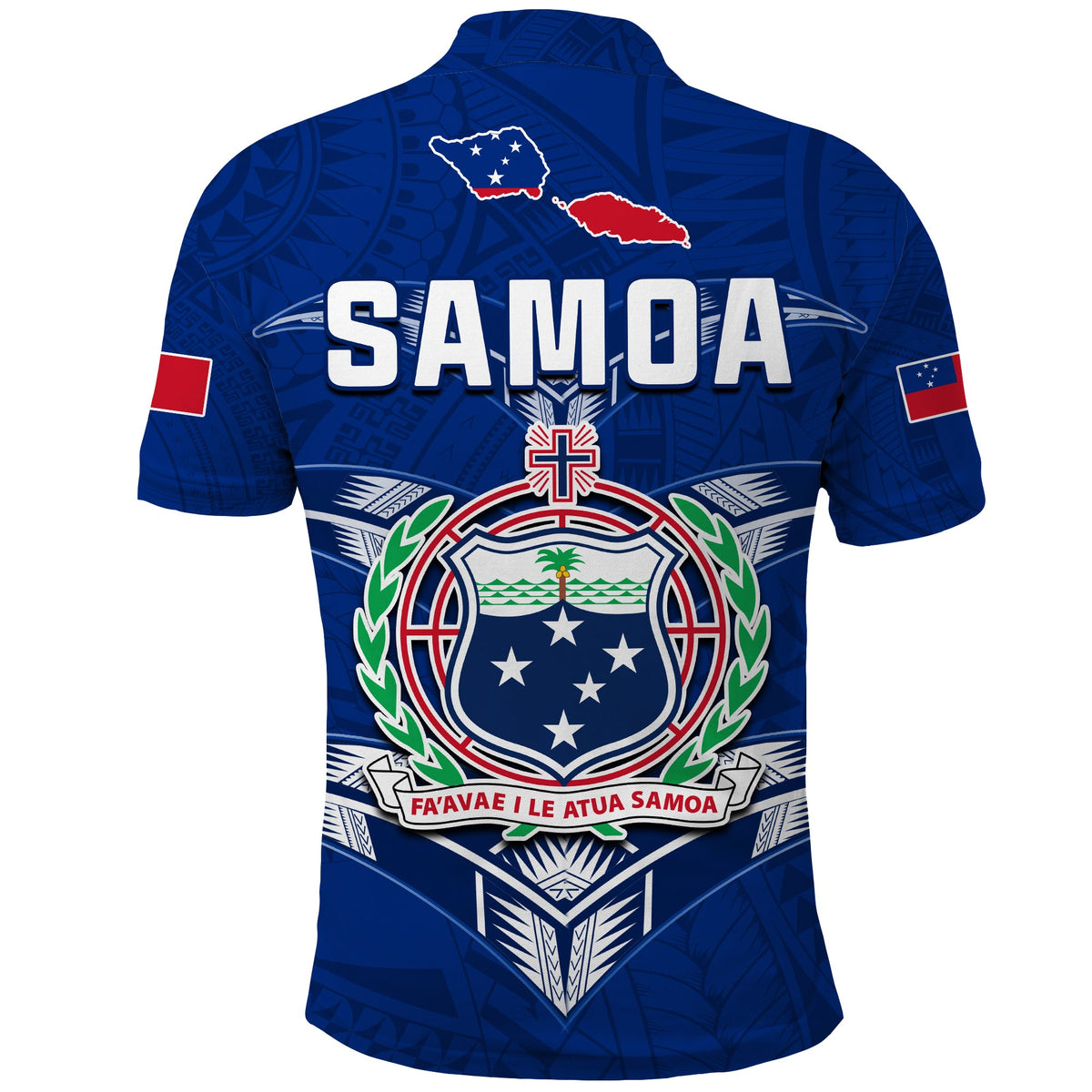 Toa Samoa Rugby Polo Shirt Siamupini Proud Blue LT13 - Polynesian Pride