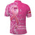 Tonga Breast Cancer Polo Shirt Tongan Ngatu Pattern No One Fights Alone LT14 - Polynesian Pride