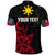 Custom Philippines Polo Shirt Sun Filipino Polynesian mix Flowers Black Vibe LT13 - Polynesian Pride