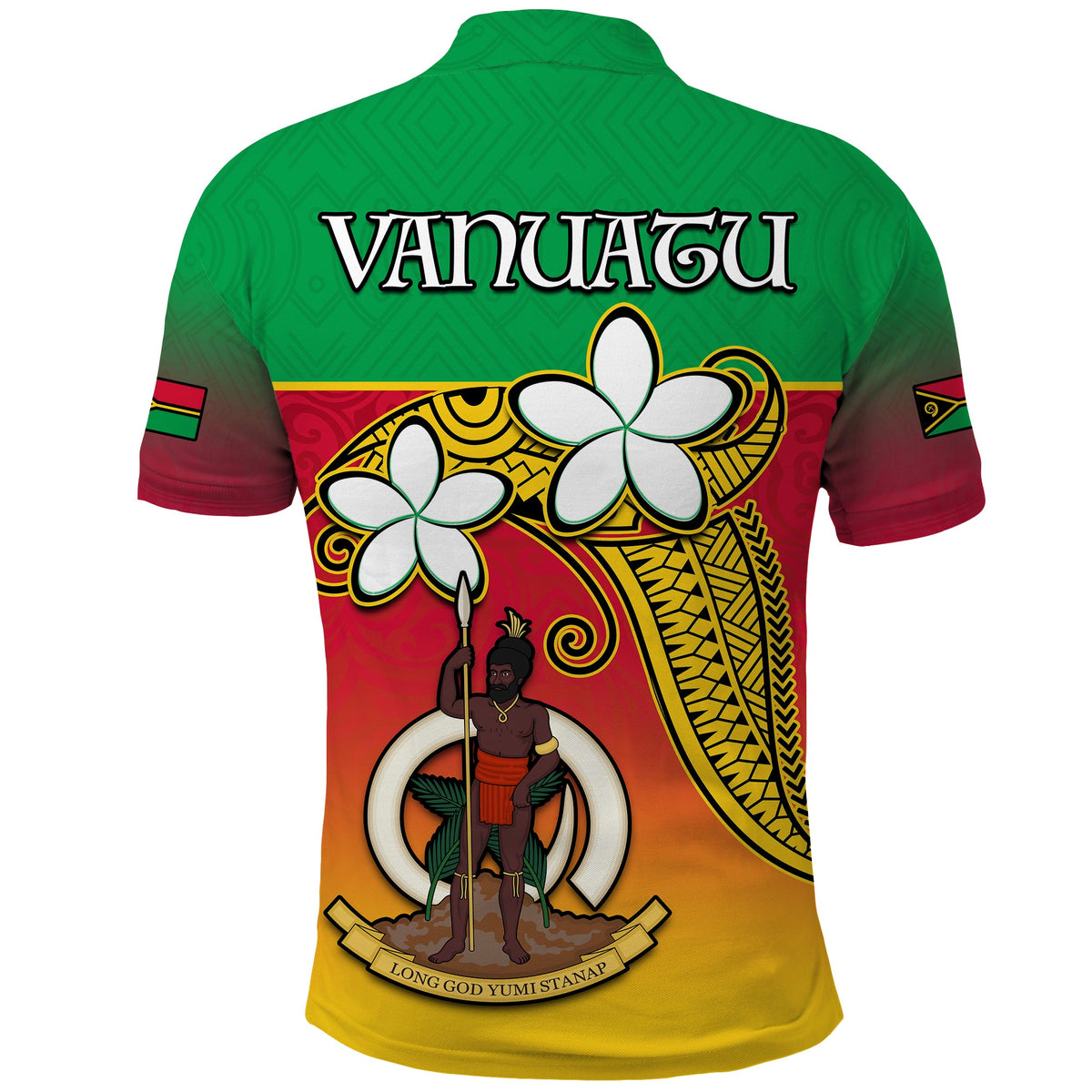 Custom Vanuatu Novelty Polo Shirt Frangipani Tropical Spa Flower LT13 - Polynesian Pride