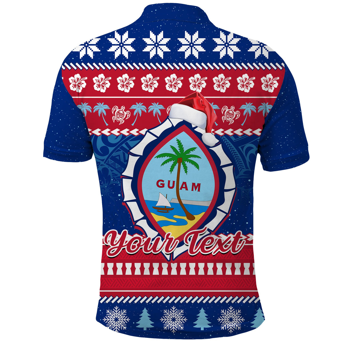 Custom Guam Christmas Polo Shirt Guaman Seal Polynesian Felis Pusgua LT14 - Polynesian Pride