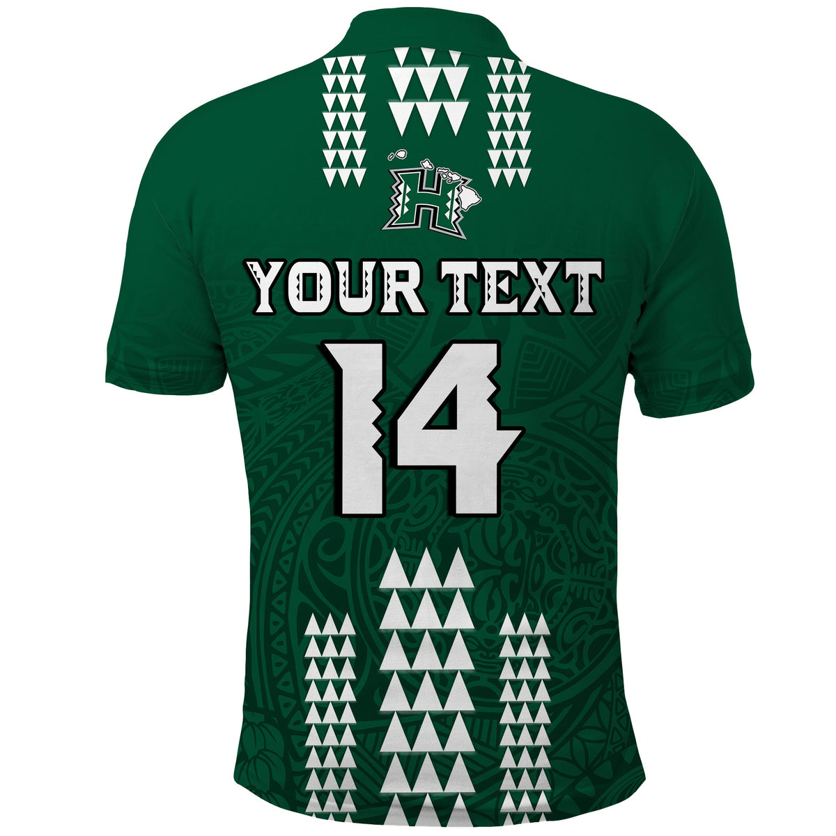 (Custom Text and Number) Hawaii Football Polo Shirt Kakau Rainbow Warriors Helmet LT14 - Polynesian Pride