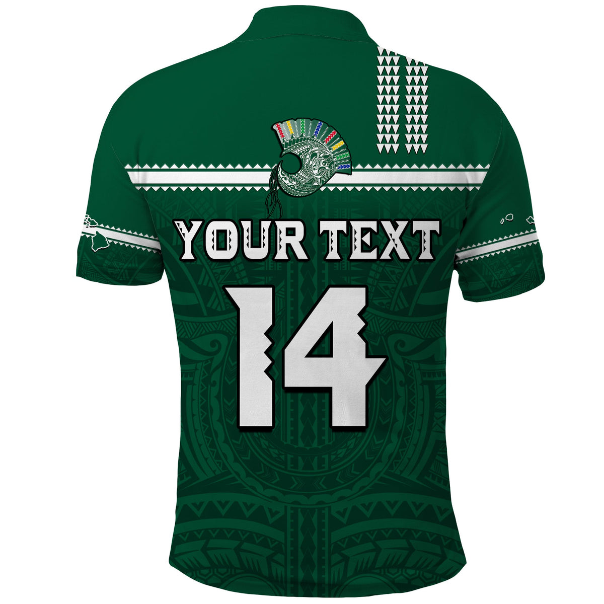 (Custom Text and Number) Hawaii Football Polo Shirt Kakau Rainbow Warriors Helmet Go Bows LT14 - Polynesian Pride