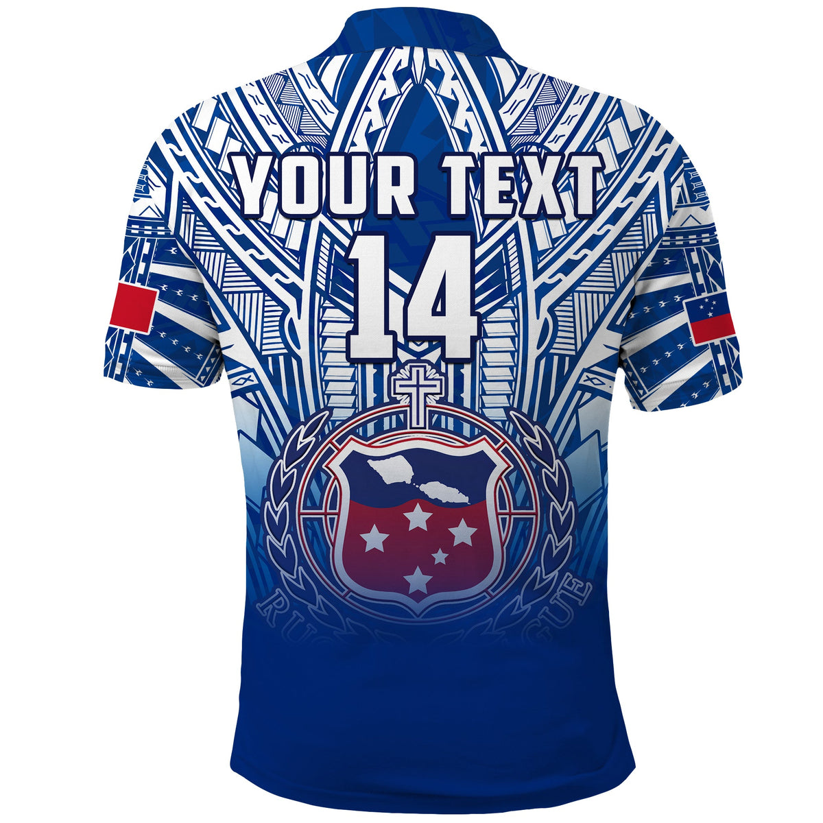 (Custom Text and Number) Samoa Rugby Polo Shirt Personalise Toa Samoa Polynesian Pacific Navy Version LT14 - Polynesian Pride
