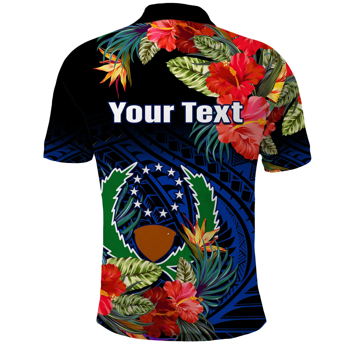 Custom Pohnpei State Polo Shirt FSM Hibiscus Flowers Mix Polynesian LT14 - Polynesian Pride