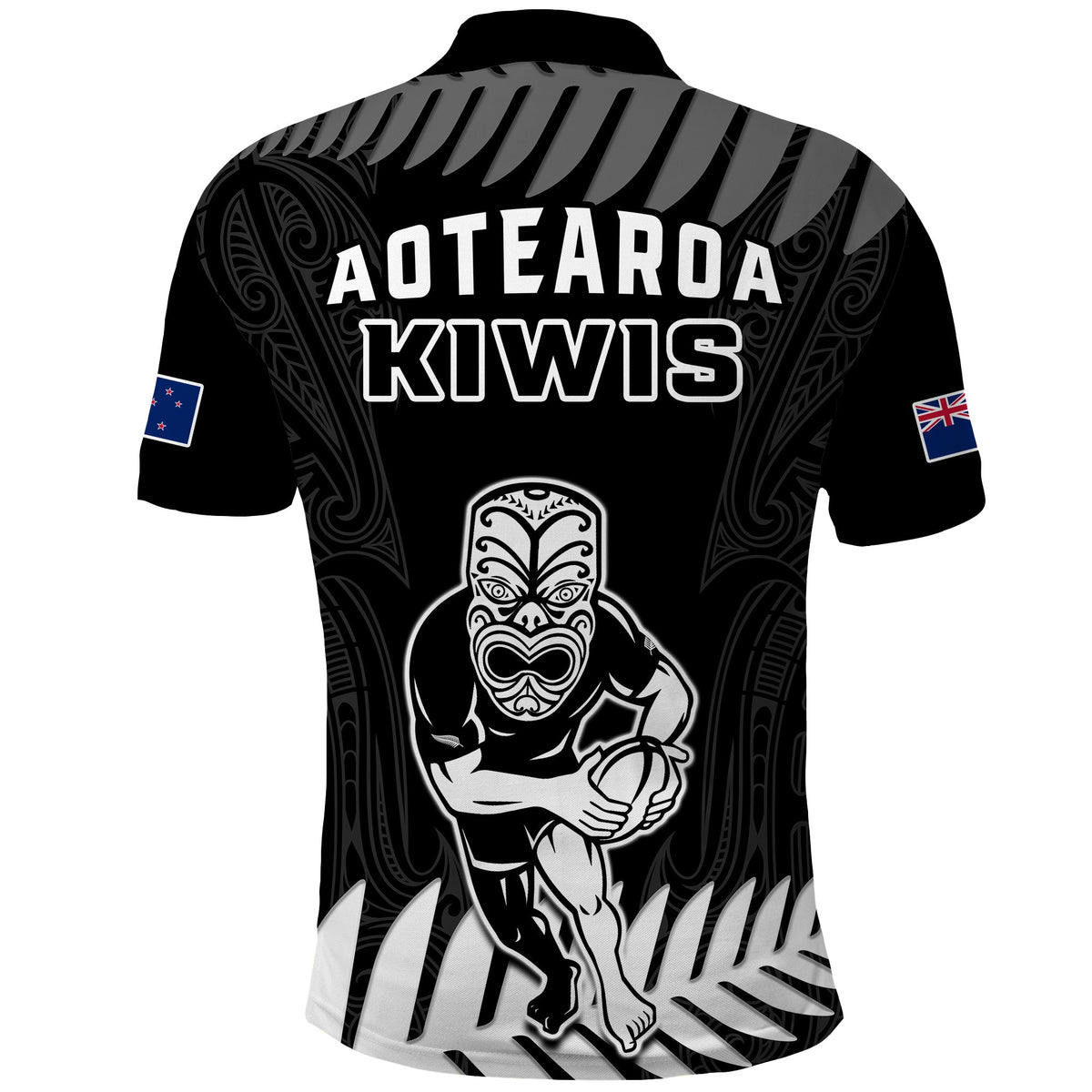 New Zealand Silver Fern Rugby Polo Shirt NZ Kiwi Pacific Maori Sporty LT14 - Polynesian Pride