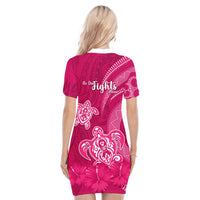 Breast Cancer Awareness Polo Dress Hibiscus Polynesian No One Fights Alone LT13 - Polynesian Pride