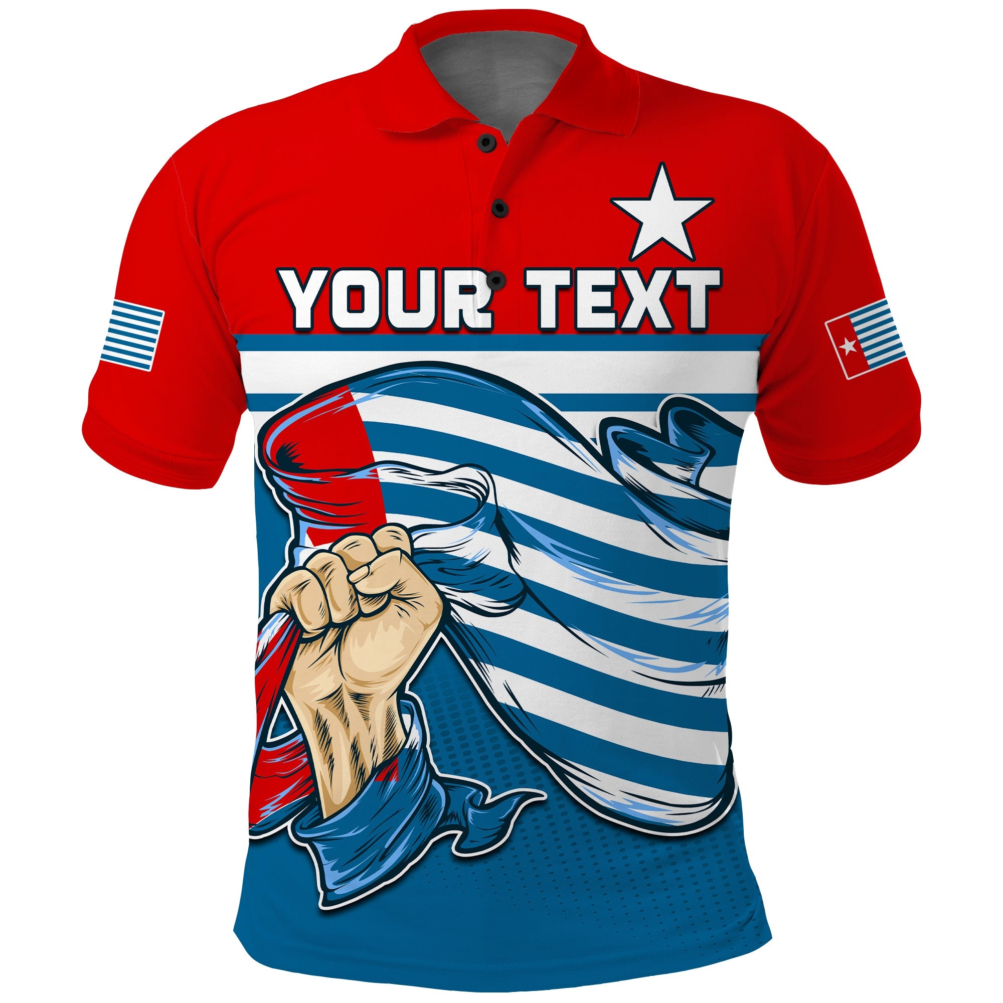 Custom Football Polo Shirt One People One Soul Strong West Papuan LT13 Blue - Polynesian Pride