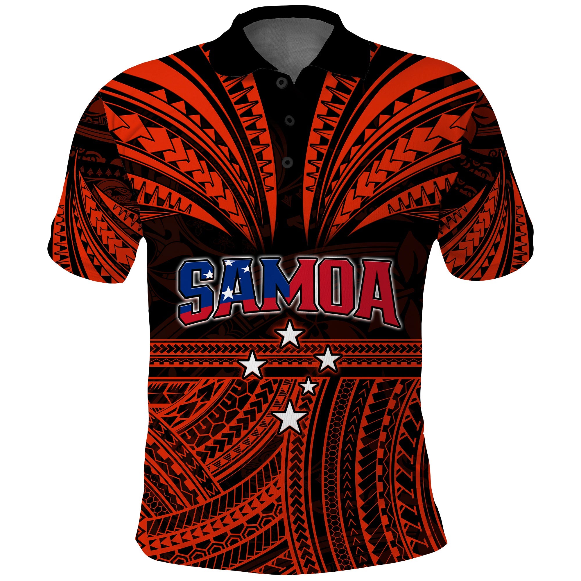 Custom Samoa Tatau Polo Shirt Red Polynesian Proud Samoan LT13 Red - Polynesian Pride