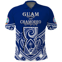 Custom Guam History and Chamorro Heritage Day Polo Shirt Latte Stone Polynesian LT14 Blue - Polynesian Pride
