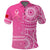 Custom Tonga Breast Cancer Polo Shirt Tongan Ngatu Pattern No One Fights Alone LT14 - Polynesian Pride