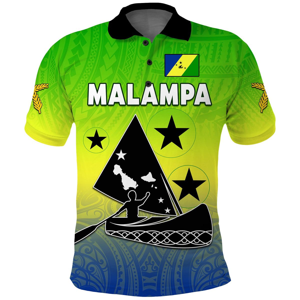 Custom Malampa Province Polo Shirt Native Canoe Mix Vanuatu Pig Tusk Green Version LT14 - Polynesian Pride