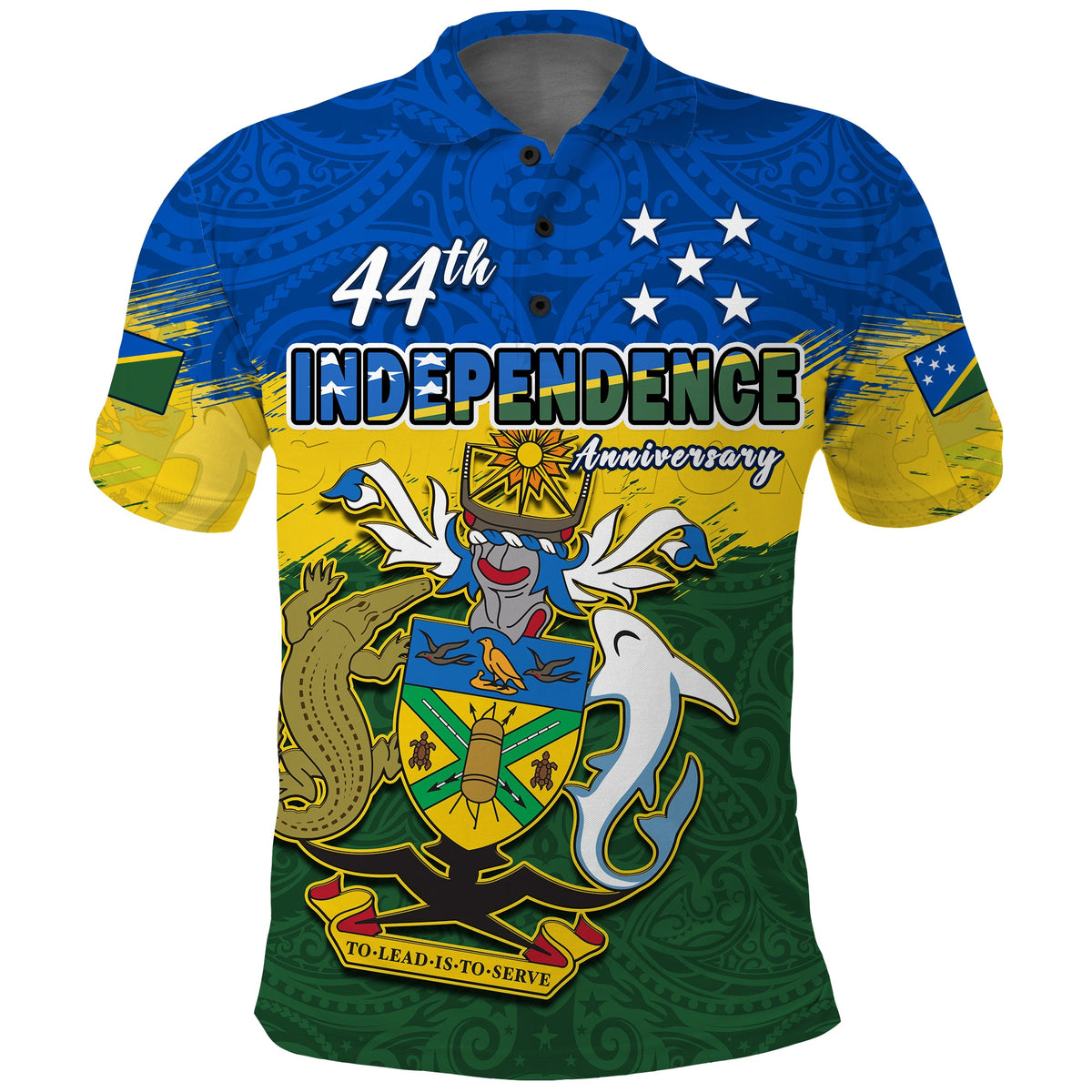 Custom Solomon Islands Polo Shirt Happy 44th Independence Anniversary Polynesian Pattern LT14 - Polynesian Pride