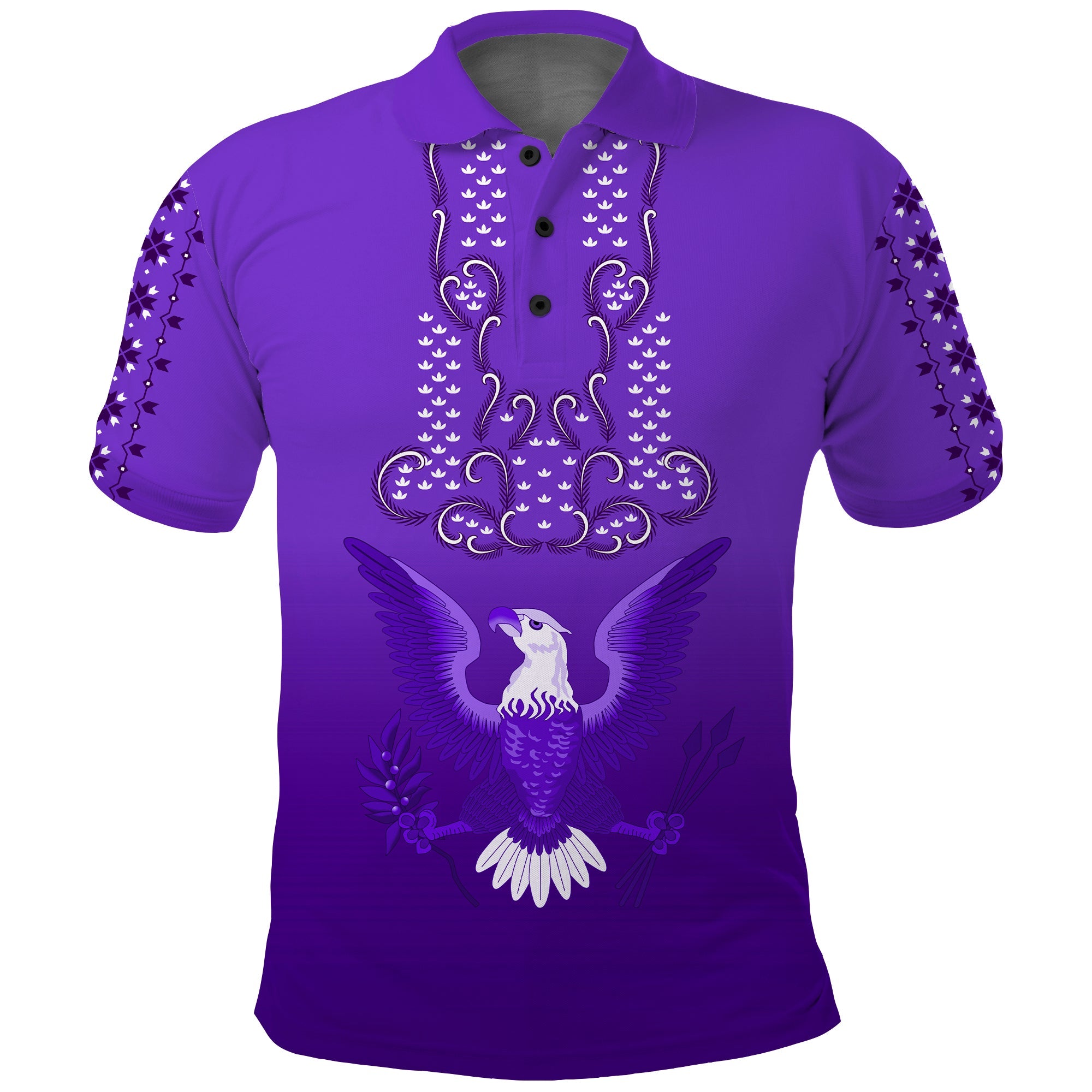 Custom Philippines Polo Shirt Sun Filipino Purple Barong LT13 Purple - Polynesian Pride