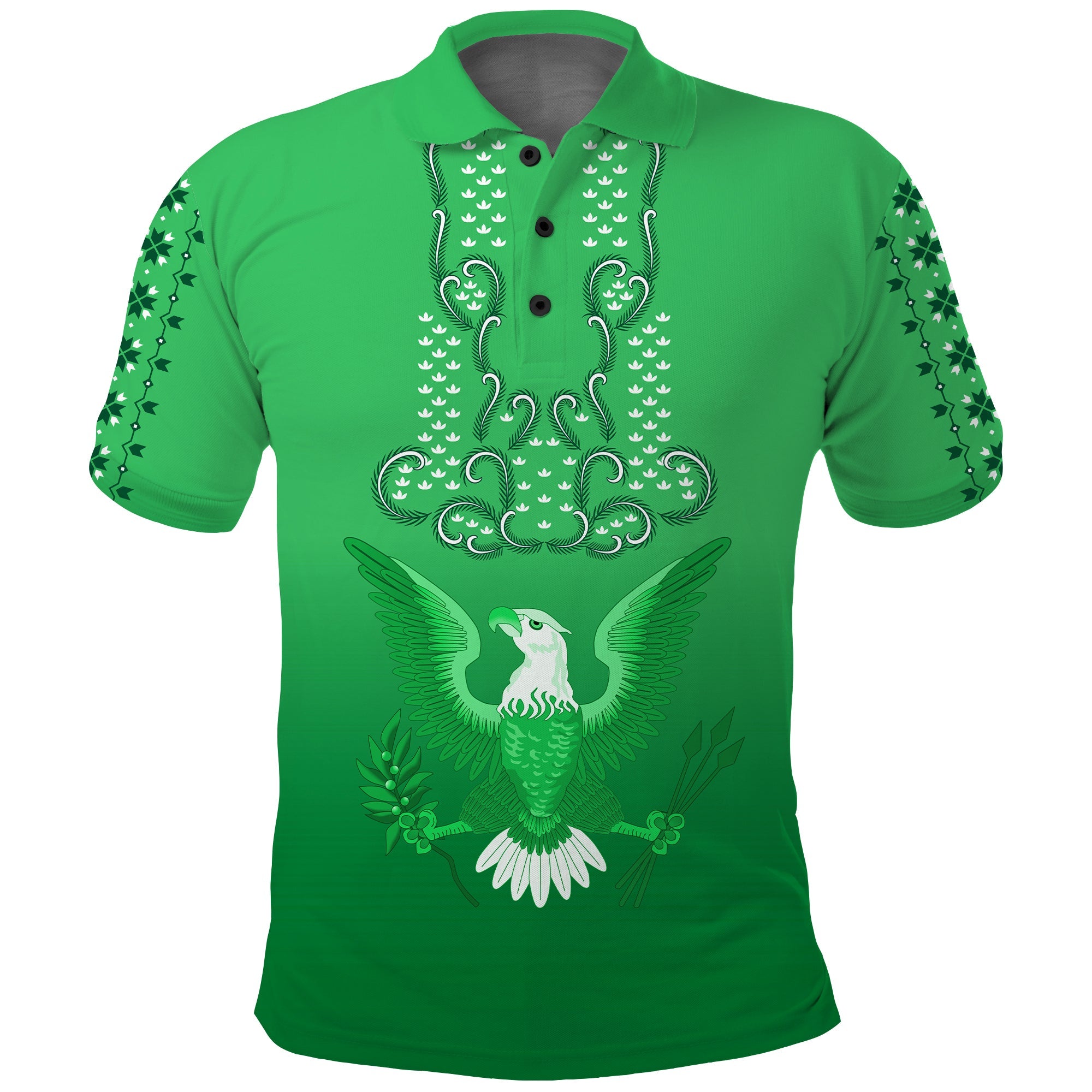 Custom Philippines Polo Shirt Sun Filipino Green Barong LT13 Green - Polynesian Pride