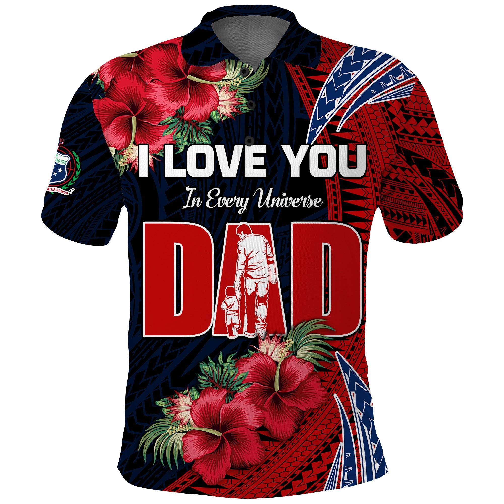 Samoa Fathers Day Polo Shirt Polynesian Best Dad Ever LT13 Red - Polynesian Pride