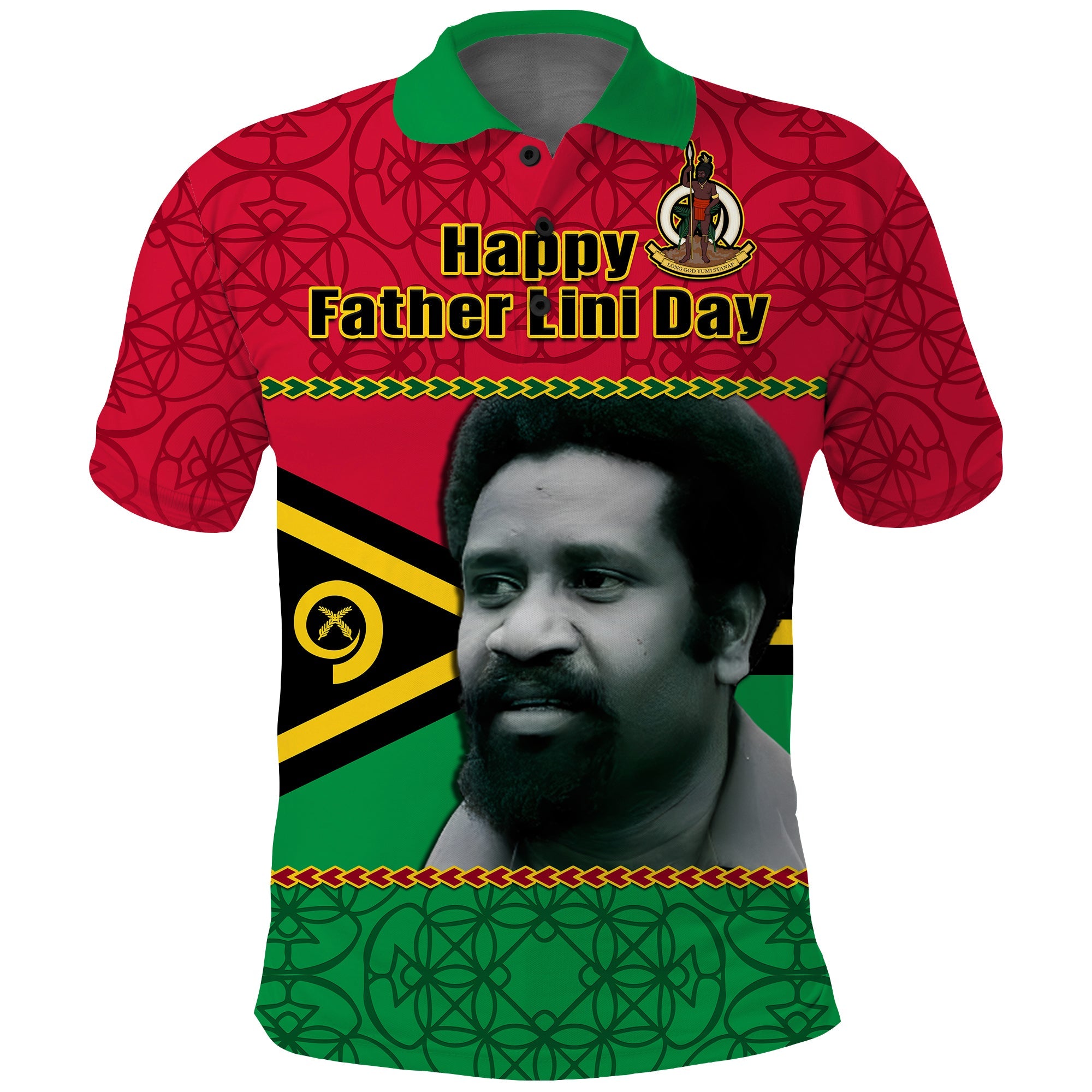 Vanuatu Polo Shirt Vanuatuan Flag Sand Drawing Happy Father Lini Day LT14 Red - Polynesian Pride