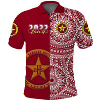 (Custom Text and Number) Tonga Eua High School Polo Shirt Class Of Year Tongan Ngatu Pattern LT14 - Polynesian Pride