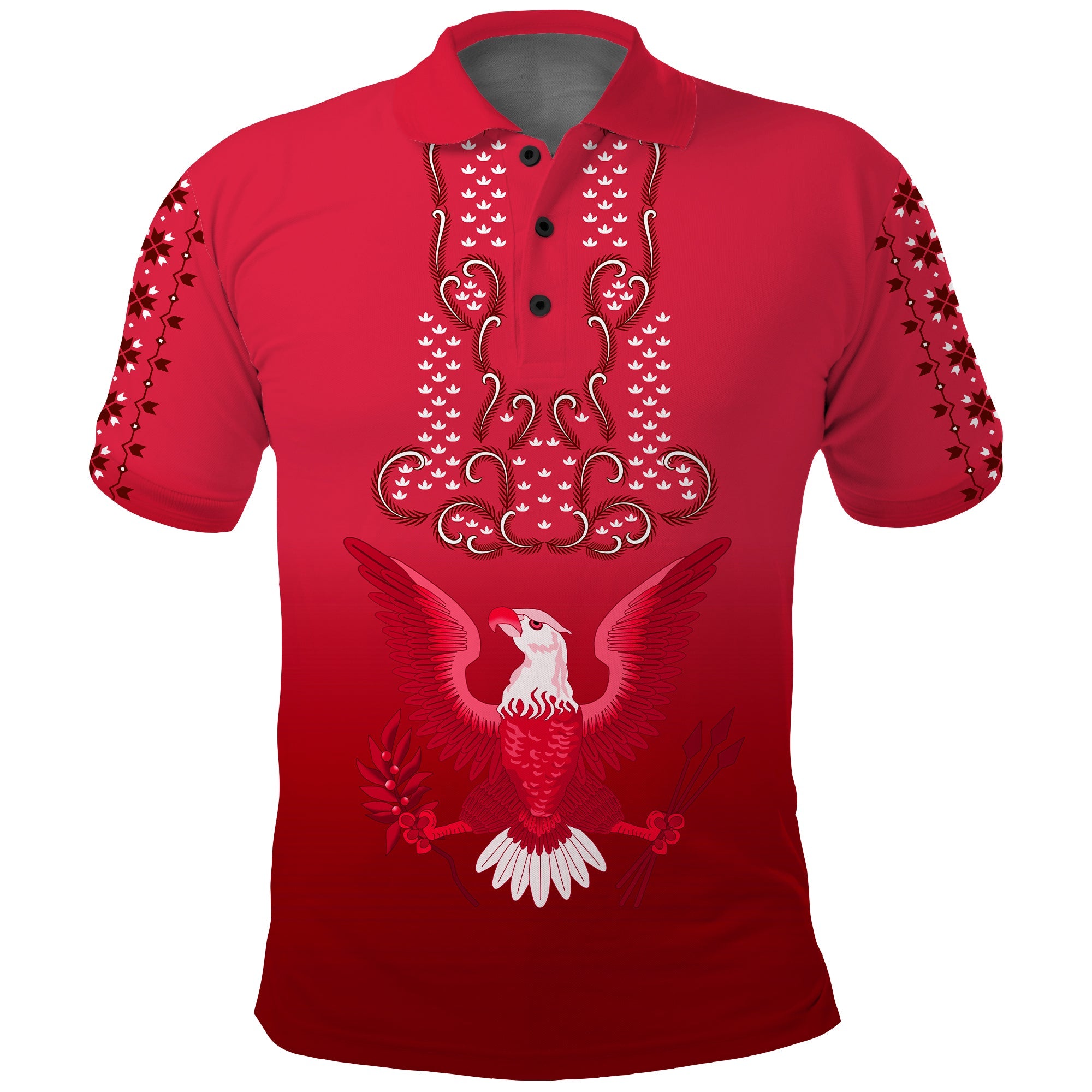 Philippines Polo Shirt Sun Filipino Red Barong LT13 Red - Polynesian Pride