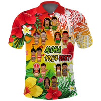 Custom Aloha Poly Fest Polo Shirt Polynesian Pattern With Tropical Flowers LT14 - Polynesian Pride