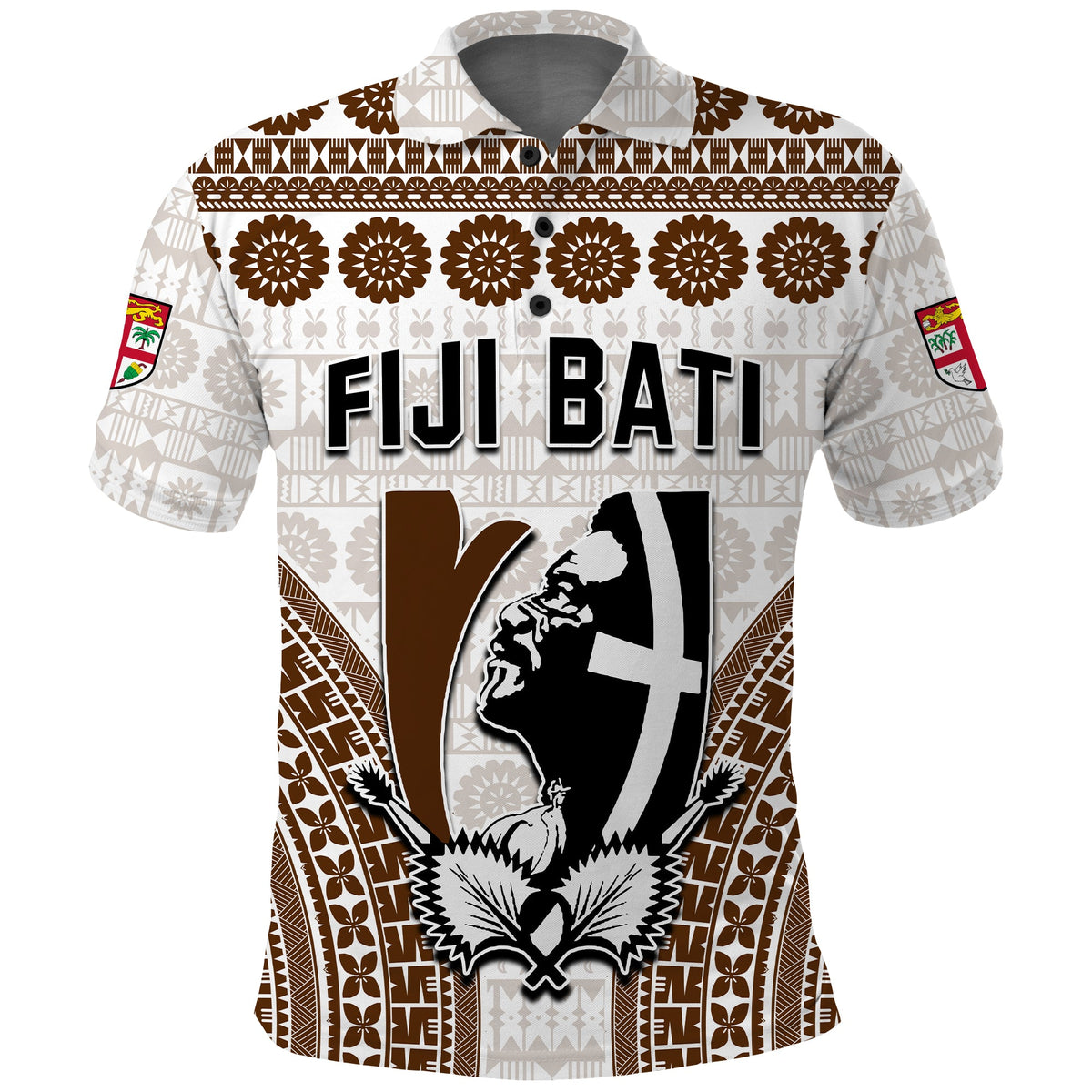 Custom Text and Number Fiji Rugby Bati Polo Shirt Proud Tapa Pattern LT13 - Polynesian Pride
