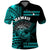 Custom Hawaii Polo Shirt Kakau Warrior Helmet Gradient Turquoise Polynesian LT14 Turquoise - Polynesian Pride